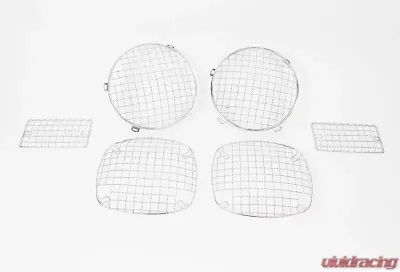 Kentrol Wire Mesh Guard Set 6 Pieces Polished Silver for Jeep TJ 1997-2006 - 30488
