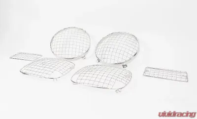 Kentrol Wire Mesh Guard Set 6 Pieces Polished Silver for Jeep TJ 1997-2006 - 30488