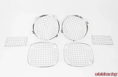 Kentrol Wire Mesh Guard Set 6 Pieces Polished Silver for Jeep TJ 1997-2006 - 30488