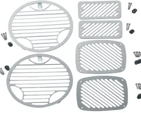 Kentrol Billet Style Light Kit 6 Pieces Polished Silver for Jeep TJ 1997-2006