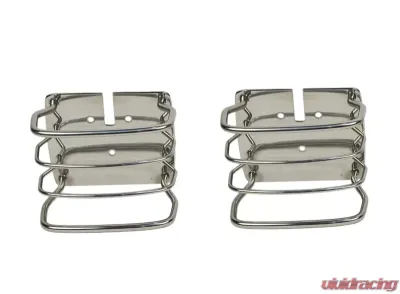 Kentrol Taillight Guard Pair Polished Silver for Jeep CJ YJ TJ 1976-2006 - 30497