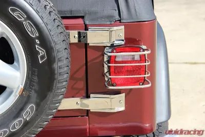 Kentrol Taillight Guard Pair Polished Silver for Jeep CJ YJ TJ 1976-2006 - 30497