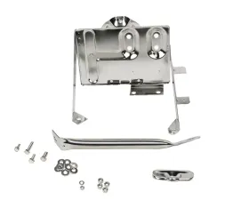 Kentrol Battery Tray with Support Arm Polished Silver for Jeep CJ 1976-1986
