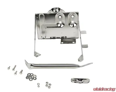 Kentrol Battery Tray with Support Arm Polished Silver for Jeep CJ 1976-1986 - 30498