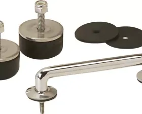 Kentrol Windshield Tie Down Kit Polished Silver for Jeep TJ | JK 1997-2018