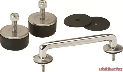 Kentrol Windshield Tie Down Kit Polished Silver for Jeep TJ | JK 1997-2018 - 30503