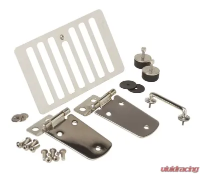 Kentrol Hood Kit without Hood Catch, Polished Silver for Jeep TJ 1998-2006 - 30504WHC