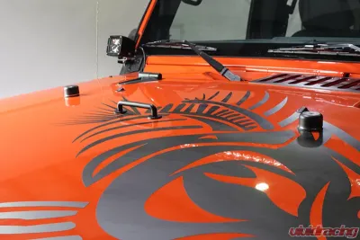 Kentrol Hood Bumpers Polished Silver Jeep TJ | JK 1997-2018 - 30506