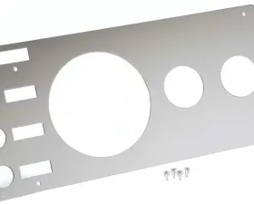 Kentrol Gauge Cover Polished Silver for Jeep CJ 1976-1986 w/o Radio Opening