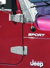 Kentrol Door Hinge Set 4 Pieces Polished Silver for Jeep TJ 1997-2006                                     - 30525 - Image 5