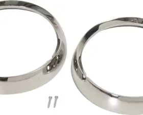 Kentrol Headlight Bezels Pair Polished Silver for Jeep CJ 1972-1986