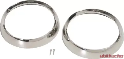 Kentrol Headlight Bezels Pair Polished Silver for Jeep CJ 1972-1986 - 30537