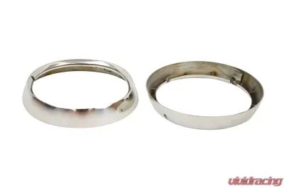 Kentrol Headlight Bezels Pair Polished Silver for Jeep CJ 1972-1986 - 30537