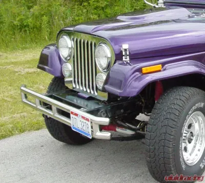 Kentrol Headlight Bezels Pair Polished Silver for Jeep CJ 1972-1986 - 30537