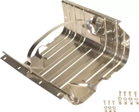 Kentrol Gas Tank Skid Plate with Strap, Polished Silver for Jeep CJ | YJ 1976-1990