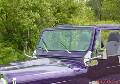 Kentrol Windshield Wiper Arms Pair Polished Silver for Jeep CJ 1968-1986 - 30544