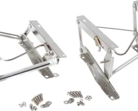 Kentrol Seat Pedestals Pair Polished Silver for Jeep CJ | YJ 1976-1990