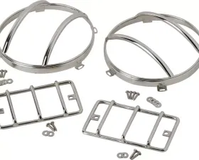Kentrol Euro Light Guard Set, 4 Pieces, Polished Silver, Fits Jeep TJ 1997-2006