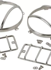 Kentrol Euro Light Guard Set, 4 Pieces, Polished Silver, Fits Jeep TJ 1997-2006                                     - 30557 - Image 7