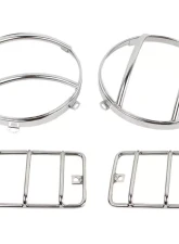 Kentrol Euro Light Guard Set, 4 Pieces, Polished Silver, Fits Jeep TJ 1997-2006                                     - 30557 - Image 2