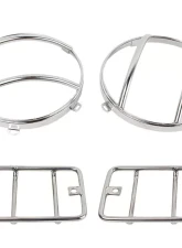 Kentrol Euro Light Guard Set, 4 Pieces, Polished Silver, Fits Jeep TJ 1997-2006                                     - 30557 - Image 3