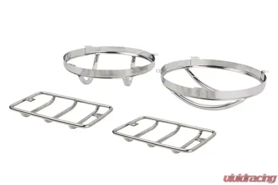 Kentrol Euro Light Guard Set, 4 Pieces, Polished Silver, Fits Jeep TJ 1997-2006 - 30557