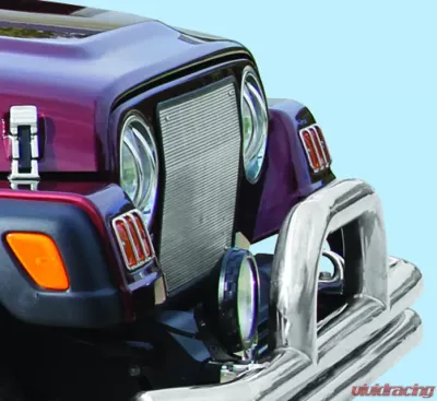 Kentrol Euro Light Guard Set, 4 Pieces, Polished Silver, Fits Jeep TJ 1997-2006 - 30557