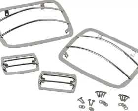 Kentrol Light Guard Set 4 Pieces Polished Silver for Jeep YJ 1987-1995