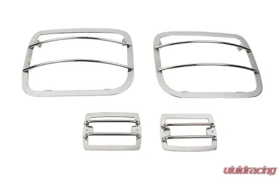 Kentrol Light Guard Set 4 Pieces Polished Silver for Jeep YJ 1987-1995 - 30558
