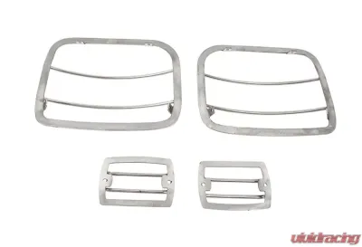 Kentrol Light Guard Set 4 Pieces Polished Silver for Jeep YJ 1987-1995 - 30558