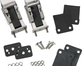 Kentrol Hood Catch Pair TJ Style Polished Silver for Jeep CJ YJ 1942-1995