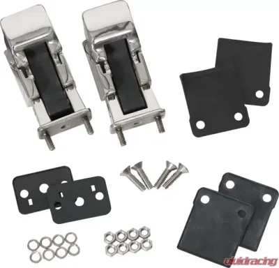 Kentrol Hood Catch Pair TJ Style Polished Silver for Jeep CJ YJ 1942-1995 - 30563