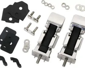 Kentrol Hood Catch Pair Polished Silver Jeep JK 2007-2018