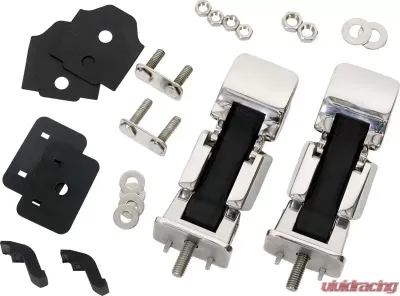 Kentrol Hood Catch Pair Polished Silver Jeep JK 2007-2018 - 30571