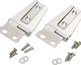 Kentrol Hood Hinge Pair Polished Silver Jeep JK 2007-2018