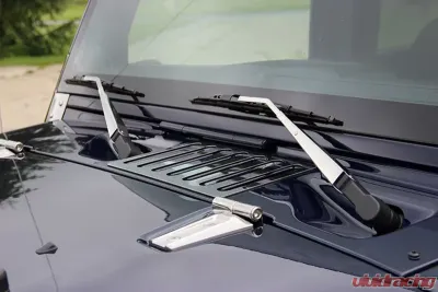 Kentrol Hood Hinge Pair Polished Silver Jeep JK 2007-2018 - 30572