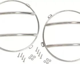 Kentrol Euro Headlight Guards Pair Polished Silver for Jeep JK 2007-2018