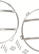 Kentrol Euro Headlight Guards Pair Polished Silver for Jeep JK 2007-2018                                     - 30573 - Image 7