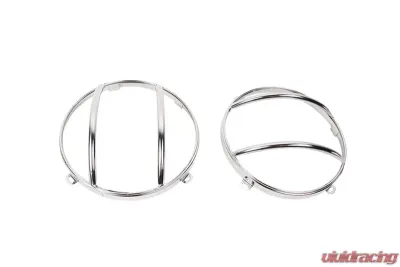 Kentrol Euro Headlight Guards Pair Polished Silver for Jeep JK 2007-2018 - 30573