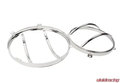Kentrol Euro Headlight Guards Pair Polished Silver for Jeep JK 2007-2018 - 30573