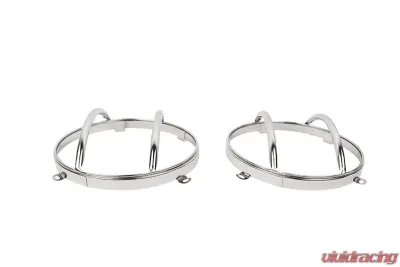 Kentrol Euro Headlight Guards Pair Polished Silver for Jeep JK 2007-2018 - 30573