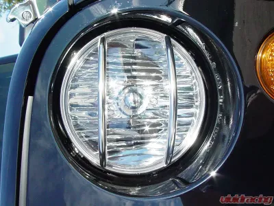 Kentrol Euro Headlight Guards Pair Polished Silver for Jeep JK 2007-2018 - 30573