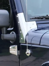 Kentrol Windshield Supports Pair Polished Silver for Jeep JK 2007-2018                                     - 30574 - Image 6