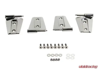 Kentrol Door Hinge Set, 4 Pieces, Polished Silver, Fits Jeep JK 2007-2018 - 30575