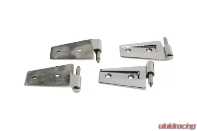 Kentrol Door Hinge Set, 4 Pieces, Polished Silver, Fits Jeep JK 2007-2018 - 30575