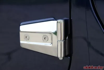 Kentrol Door Hinge Set, 4 Pieces, Polished Silver, Fits Jeep JK 2007-2018 - 30575