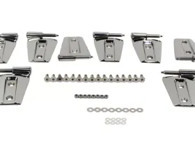 Kentrol Door Hinge Set 8 Pieces Polished Silver for Jeep JK 2007-2018