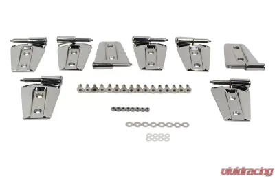 Kentrol Door Hinge Set 8 Pieces Polished Silver for Jeep JK 2007-2018 - 30576