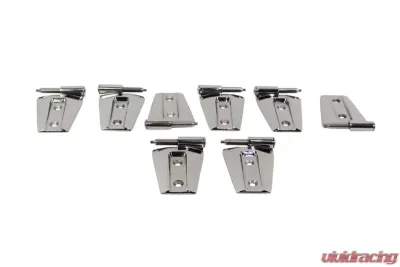 Kentrol Door Hinge Set 8 Pieces Polished Silver for Jeep JK 2007-2018 - 30576