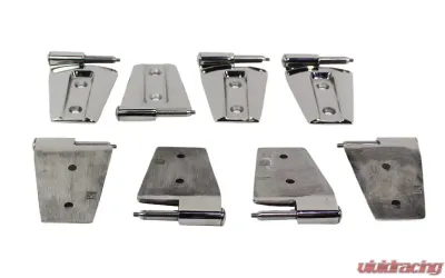 Kentrol Door Hinge Set 8 Pieces Polished Silver for Jeep JK 2007-2018 - 30576